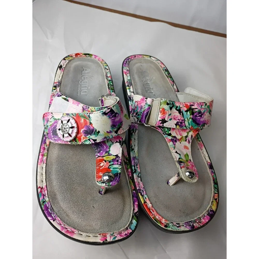 Alegria Sandals Womens Size 8-8.5 EUR 38 Carina Perennial Pink Purple Thong Shoe